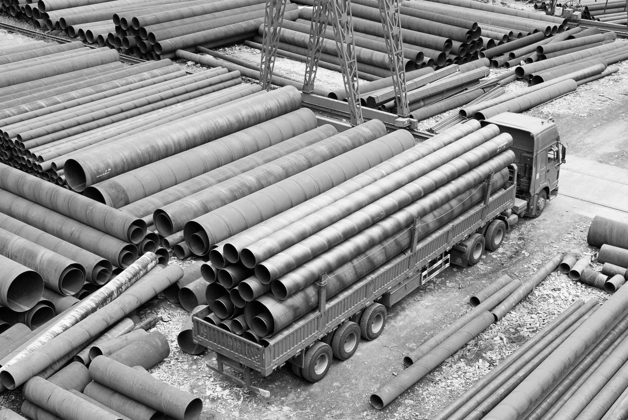 Steel pipe stockyard